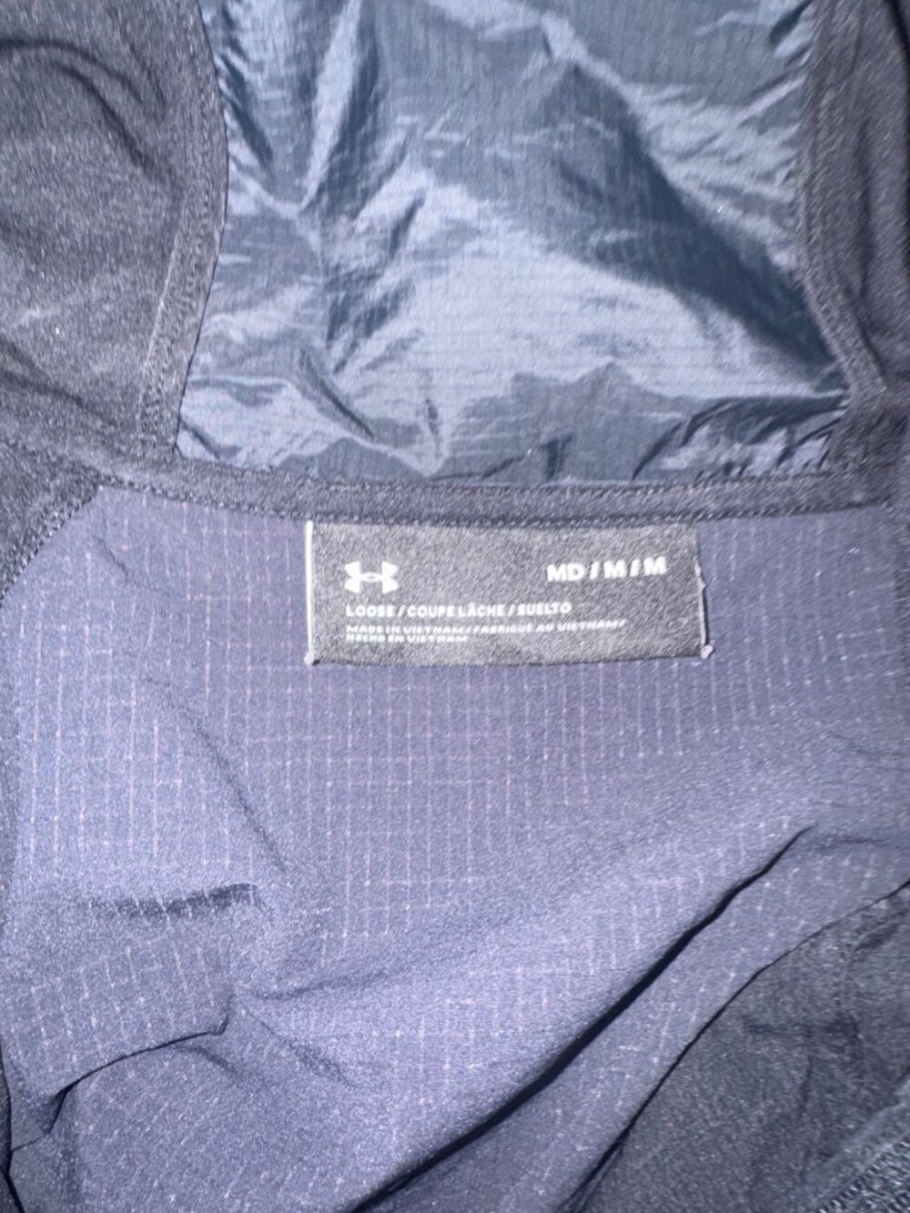 Under Armour Womens M Hooded Lightweight Parachute Jacket Black Athletic Gym - Picture 7 of 12